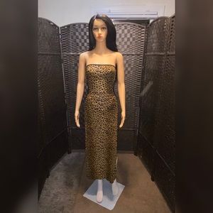 EXOTIC BLACK & BROWN LEOPARD PRINT SEXY TUBE DRESS